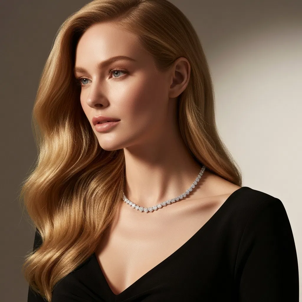 Eternal Glow 3 Claw Tennis Necklace view 5