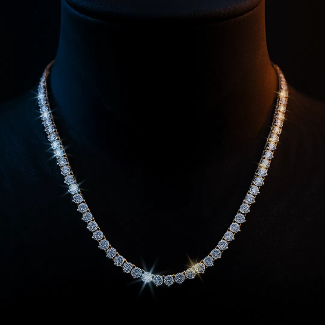 Eternal Glow 3 Claw Tennis Necklace view 2