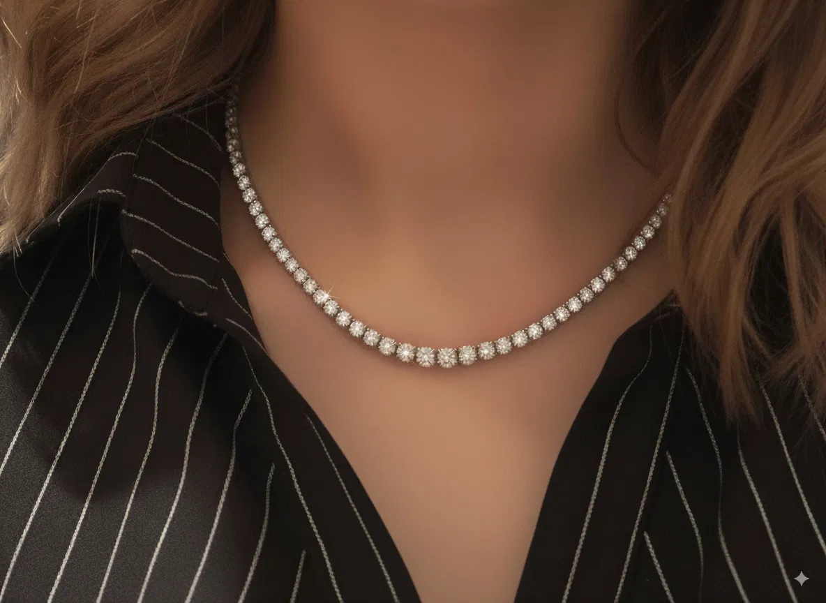 Graduated Brilliance Tennis Necklace view 4