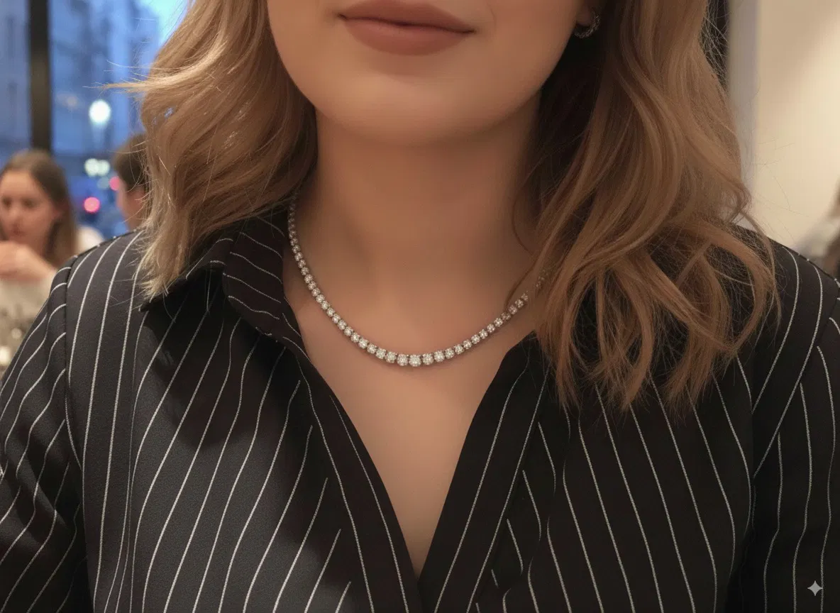 Graduated Brilliance Tennis Necklace view 3