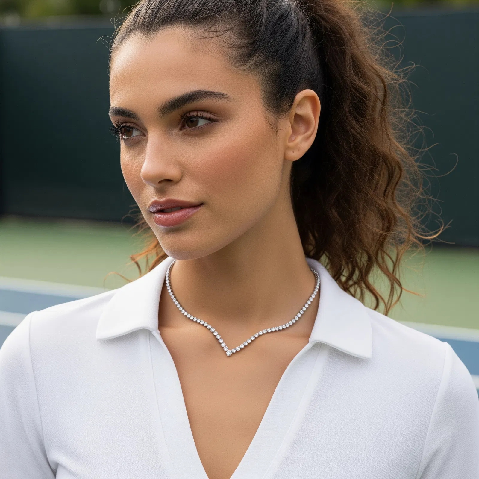 Radiant Cascade V Tennis Necklace view 6