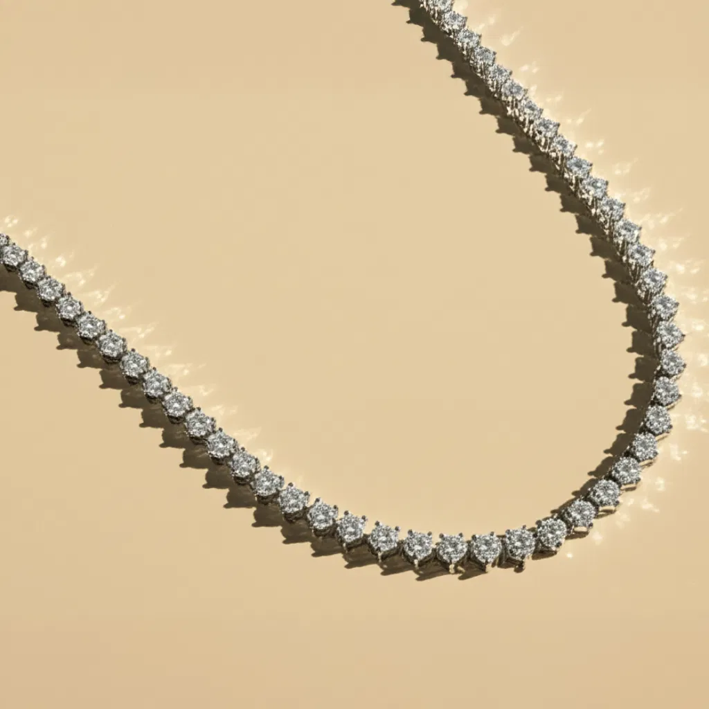 Eternal Glow 3 Claw Tennis Necklace view 6