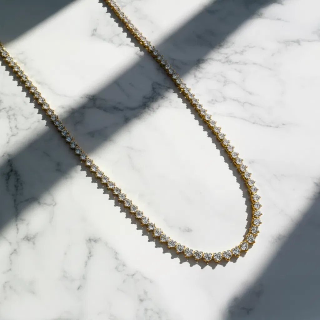 Eternal Glow 3 Claw Tennis Necklace view 9