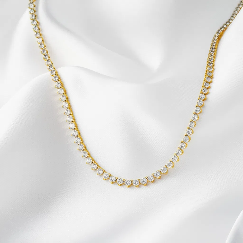 Eternal Glow 3 Claw Tennis Necklace view 8