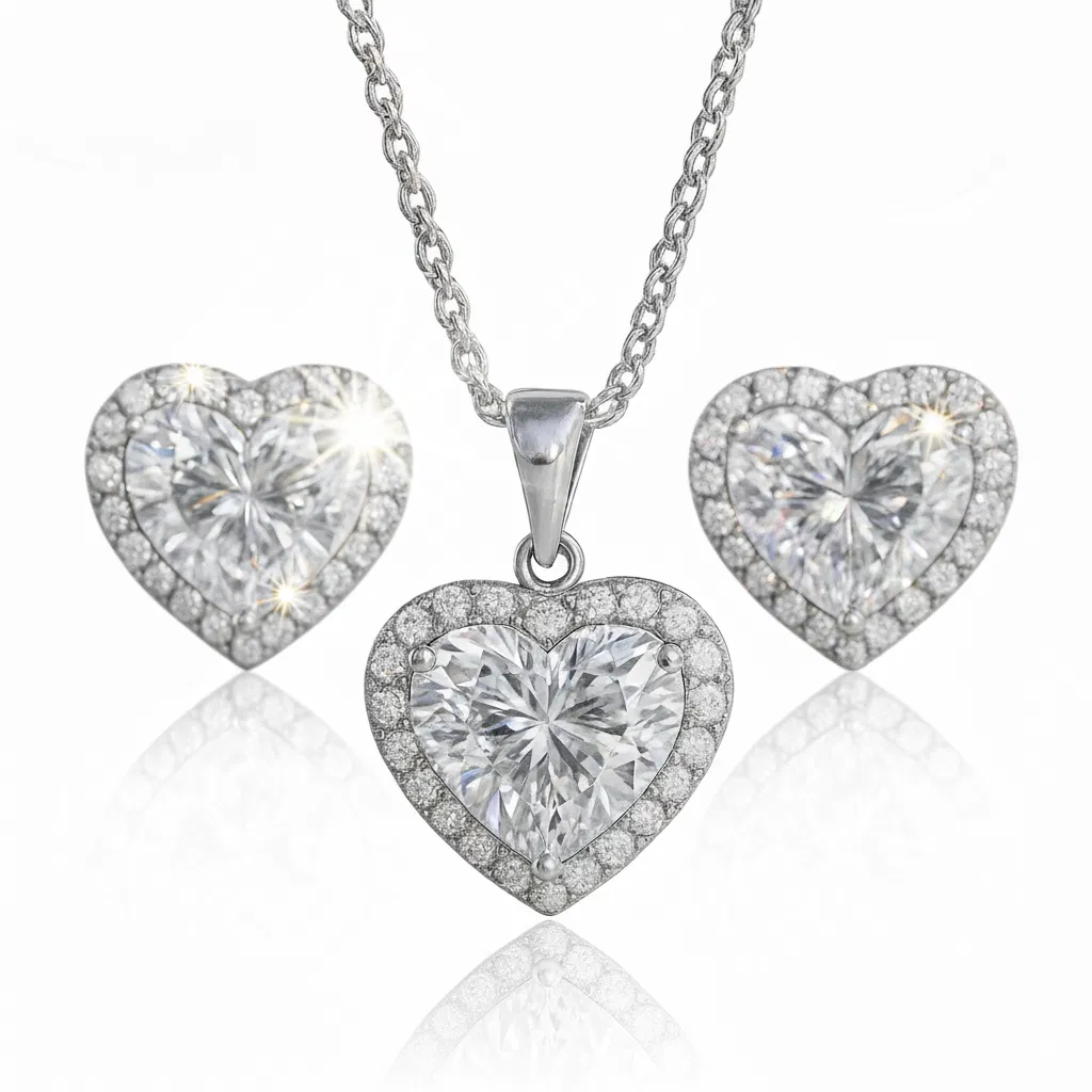 Eternal Heart Halo Jewelry Set