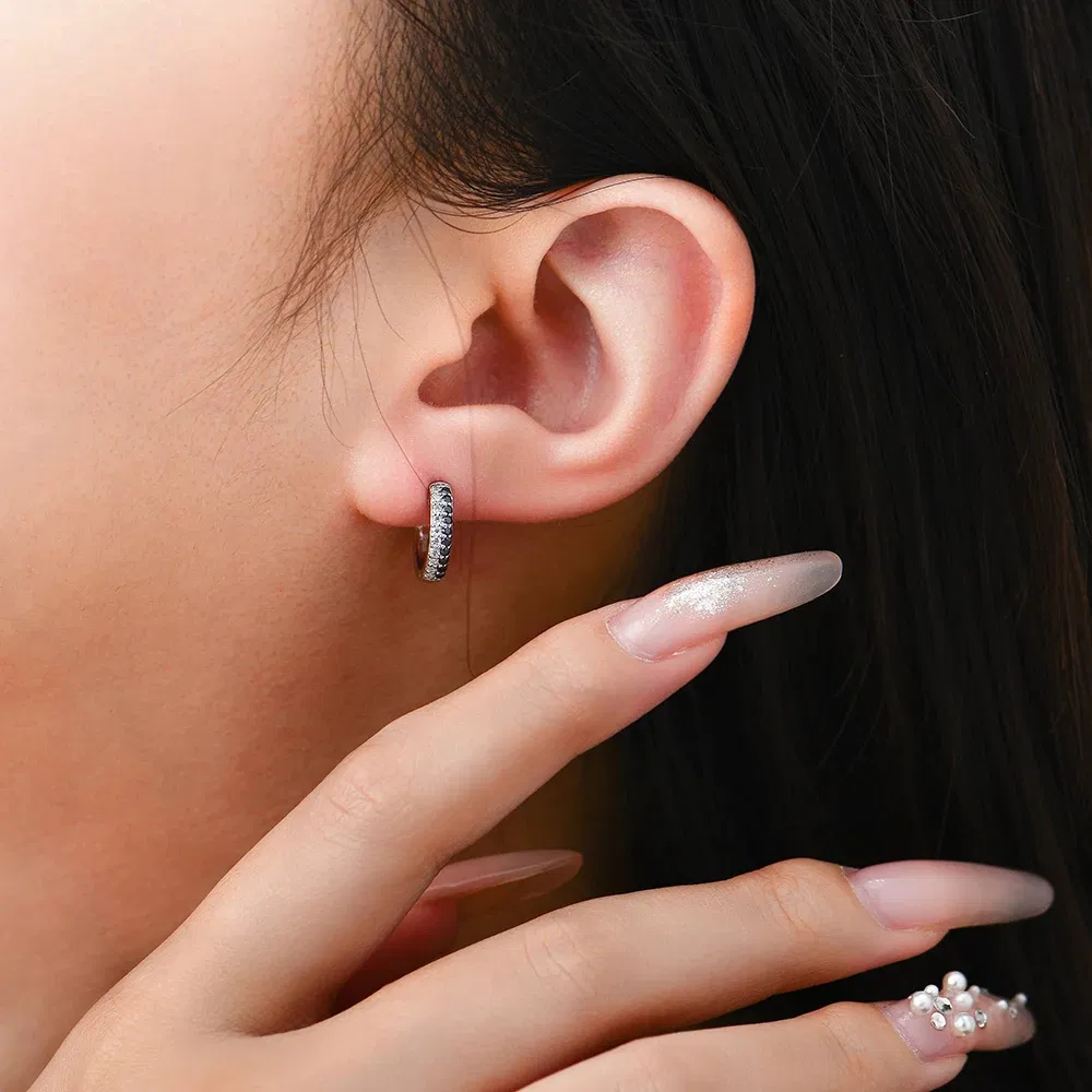 Noir & Ice Hoop Earrings view 6