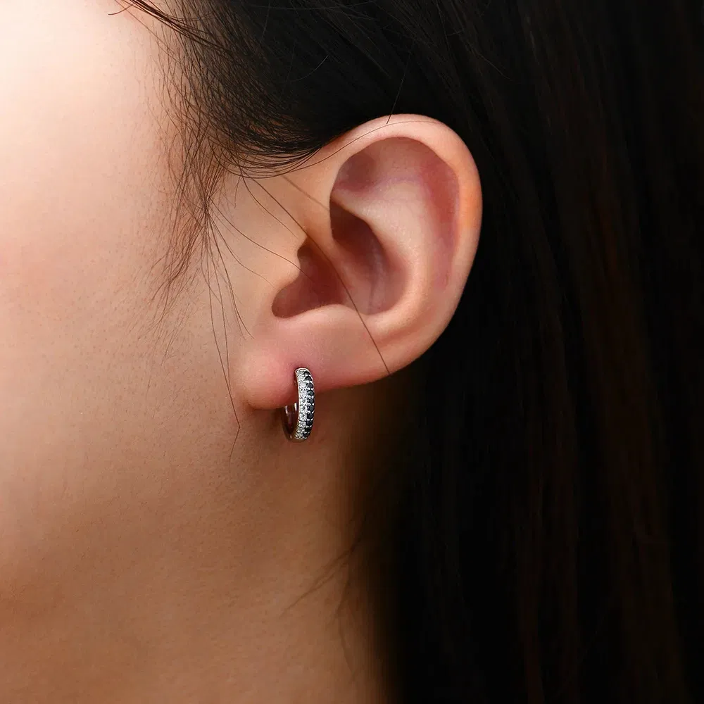 Noir & Ice Hoop Earrings view 5