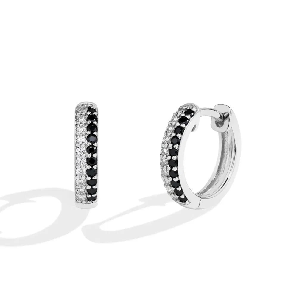 Noir & Ice Hoop Earrings view 1