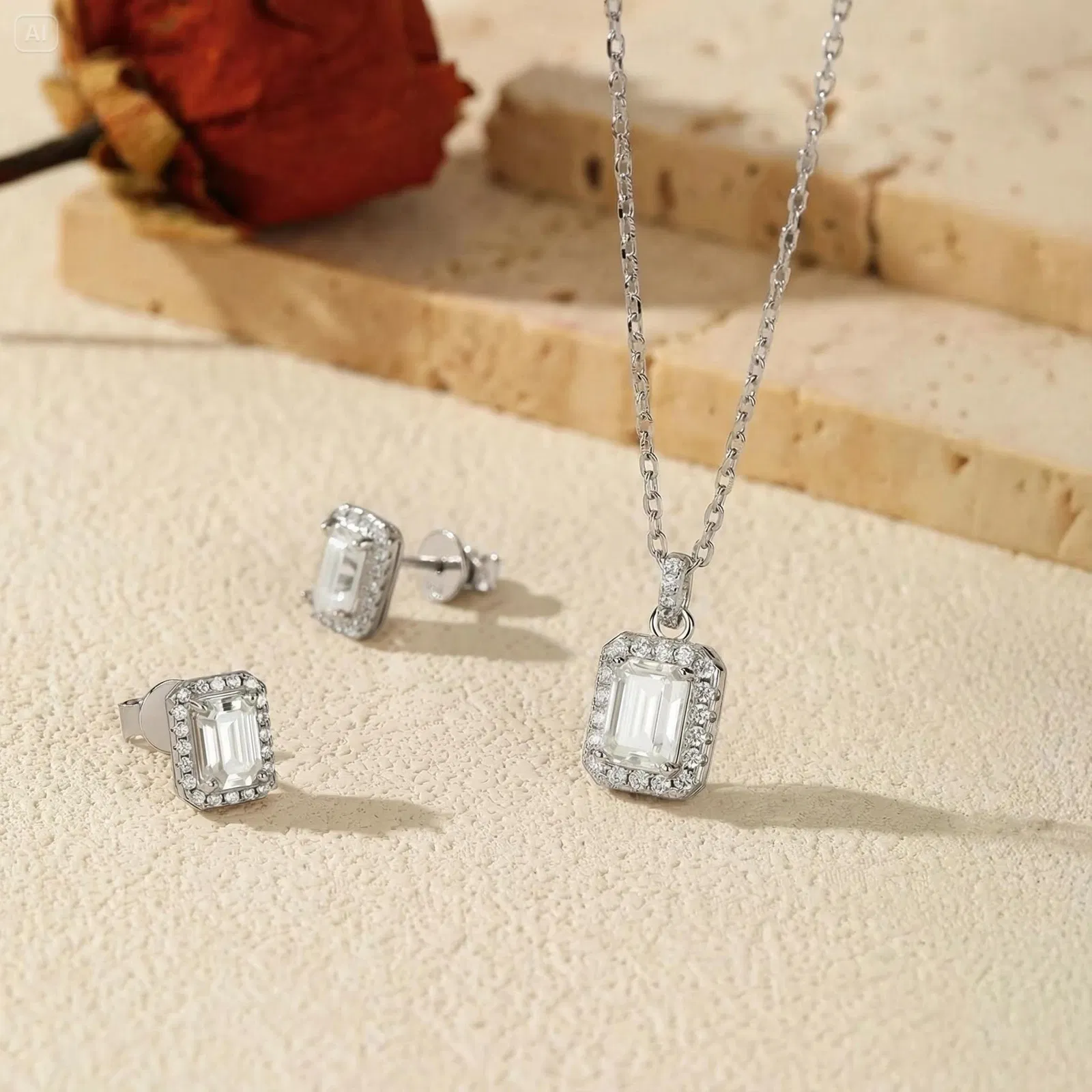 Emerald Halo Set view 6