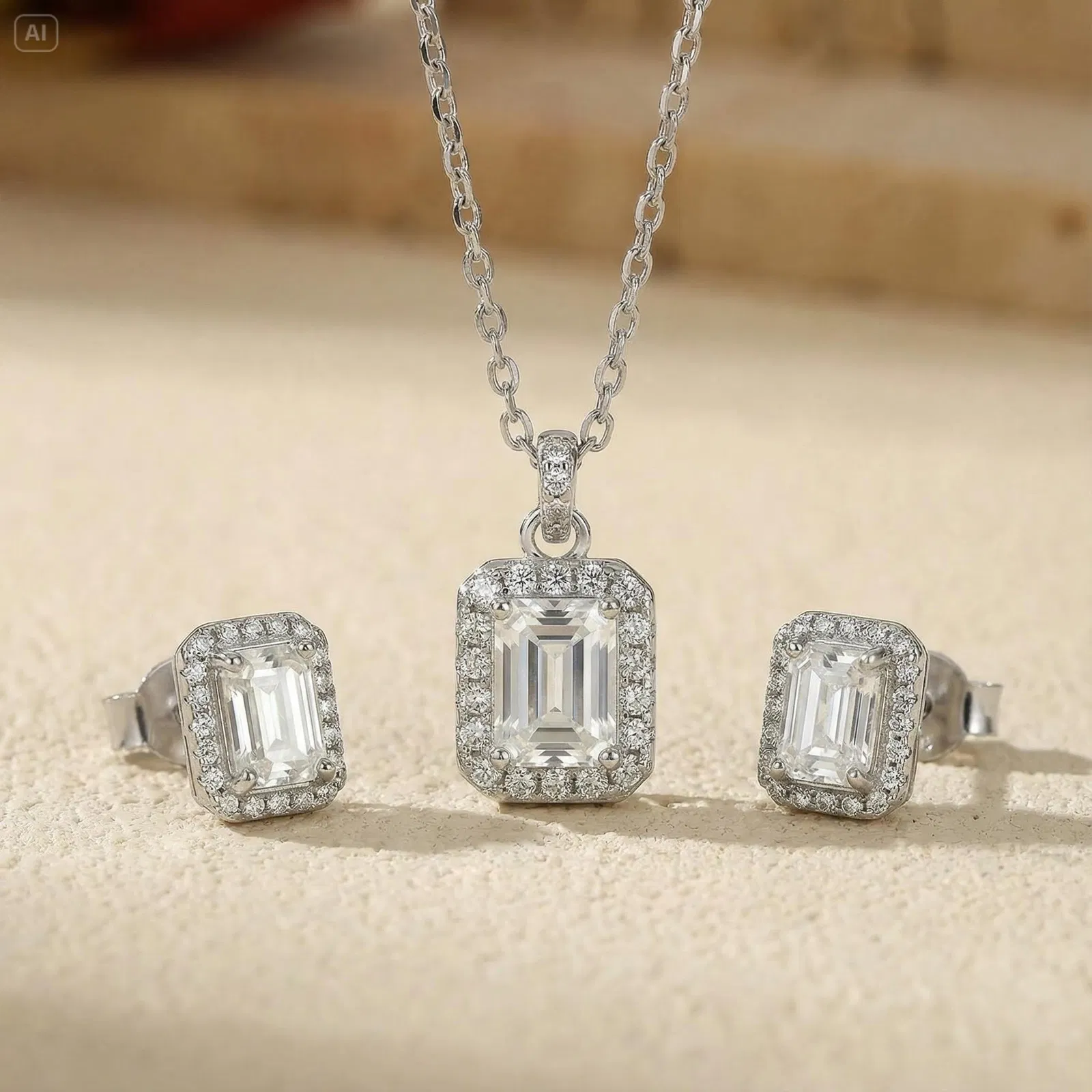 Emerald Halo Set view 3