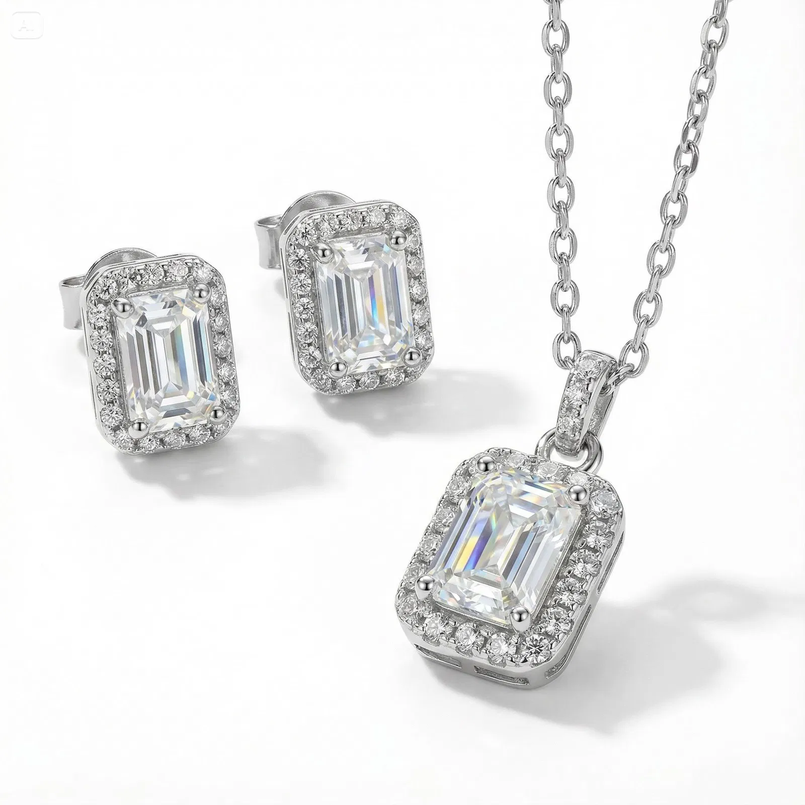 Emerald Halo Set view 1