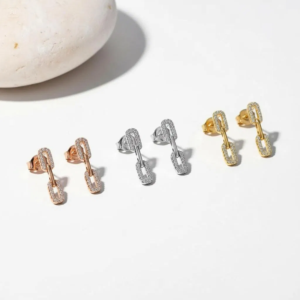 Interlock Pavé Earrings view 7