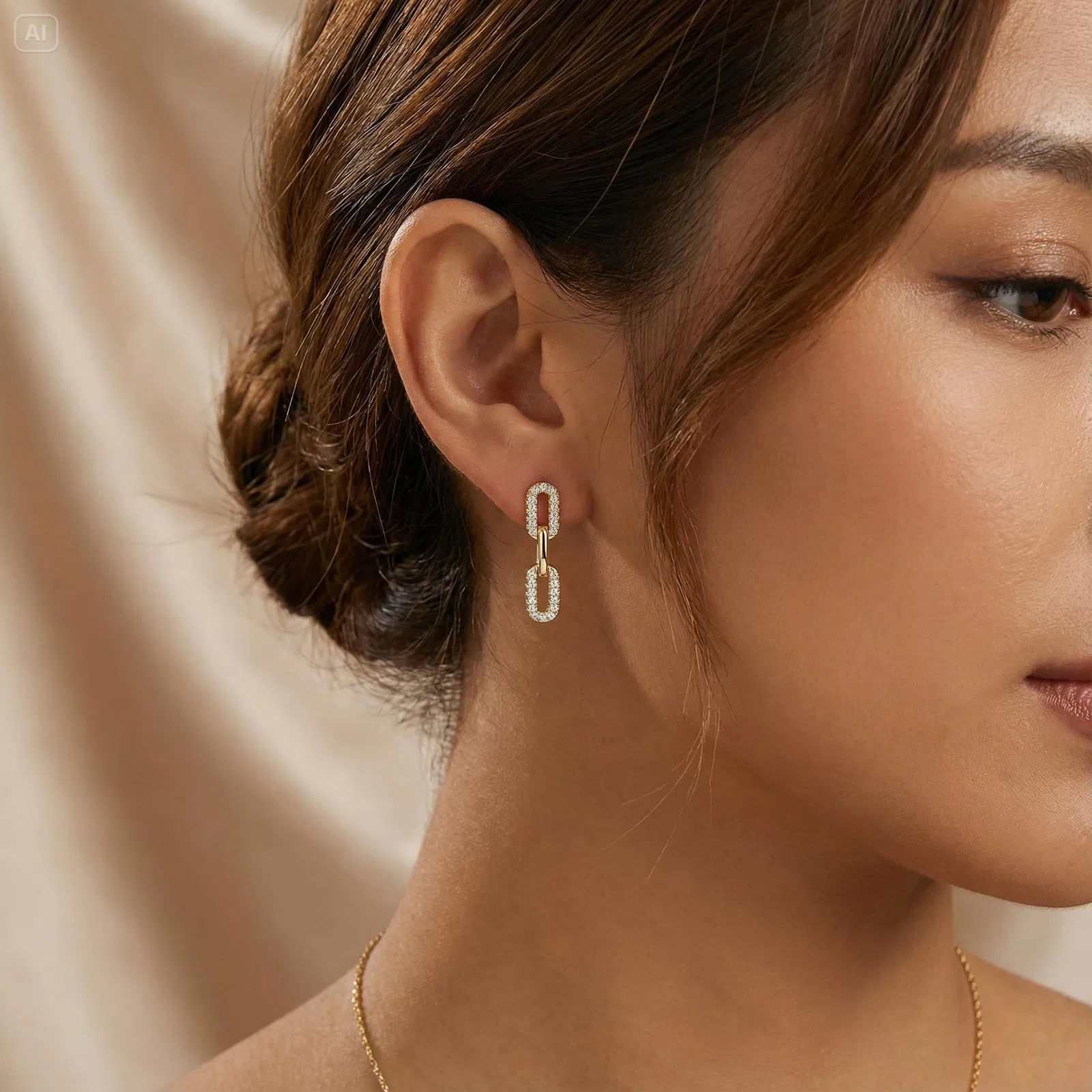 Interlock Pavé Earrings view 6