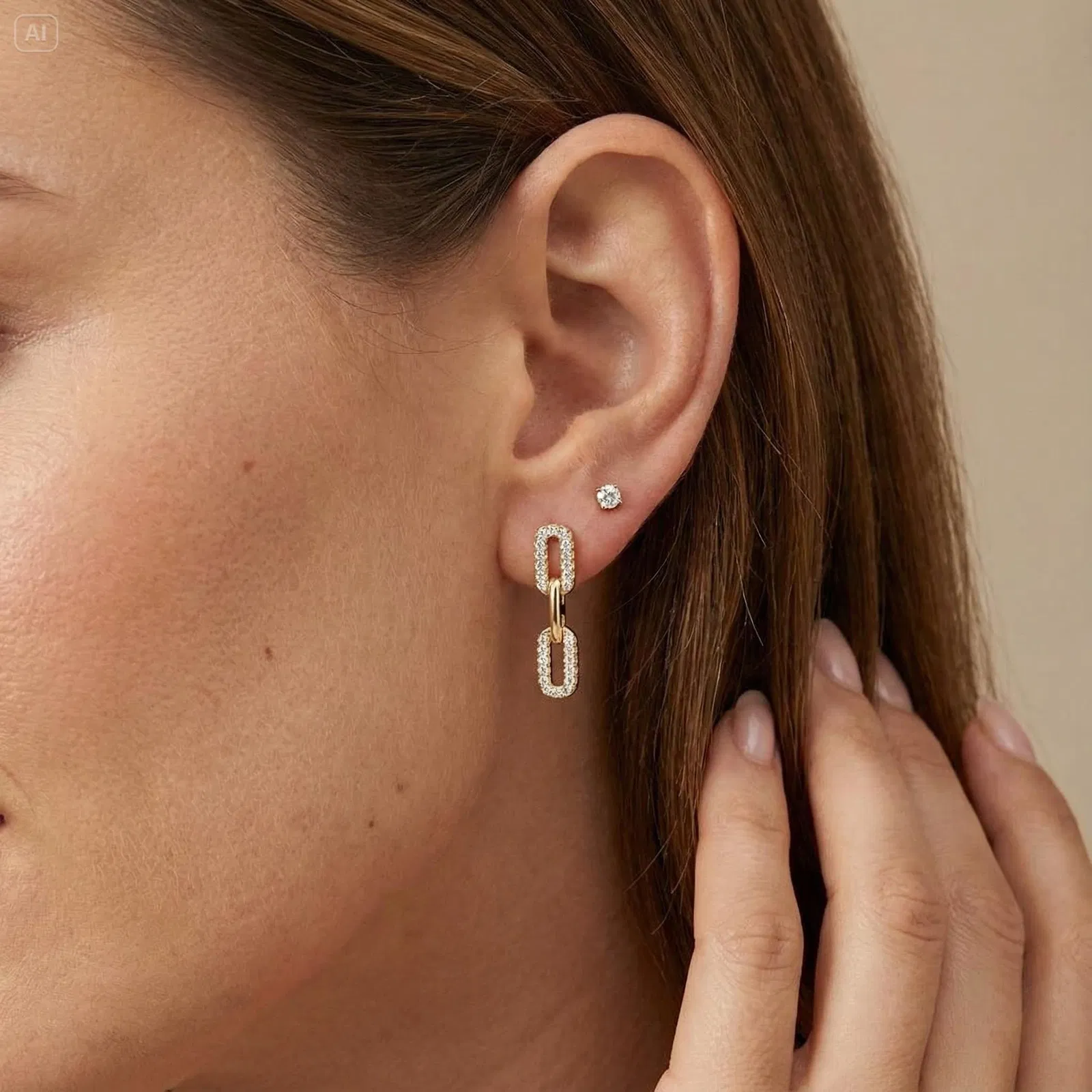 Interlock Pavé Earrings view 4